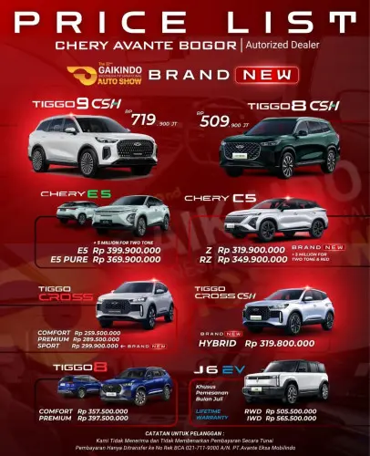 Pricelist Harga Chery duripulo 2025